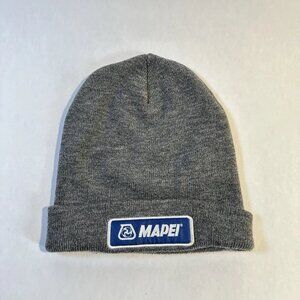 MAPEI Gray Beanie Embroidered Knit Sport Thermal Cuffed Hat